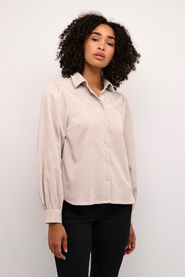 Kaffe Women’s KAhermine Shirt in Feather Gray C.