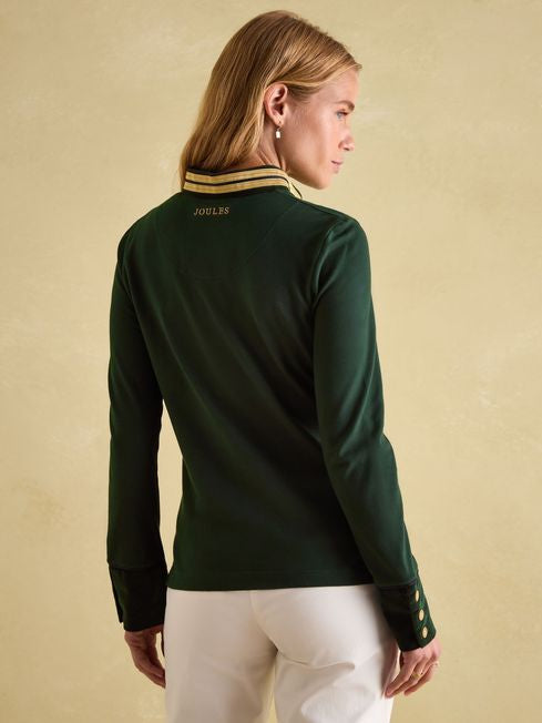 Joules Women’s Carrington Green Premium Long Sleeve Polo Shirt