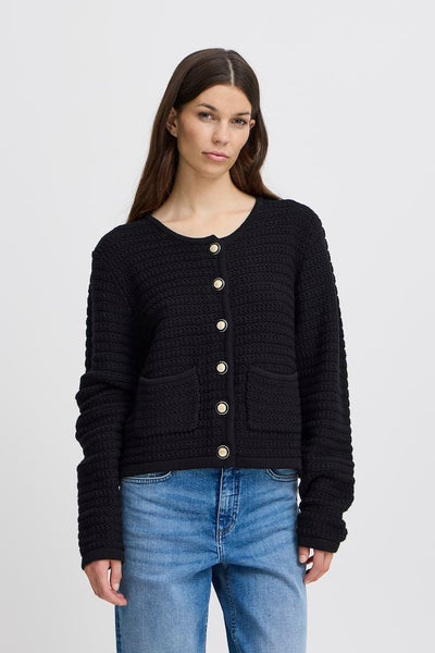 Ichi Women’s IHBECCAS Cardigan in Black, Beccas