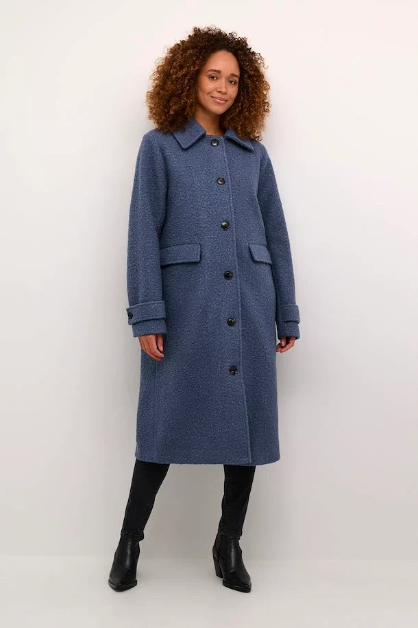 Kaffe Women’s KAannelise Coat in Blue Indigo