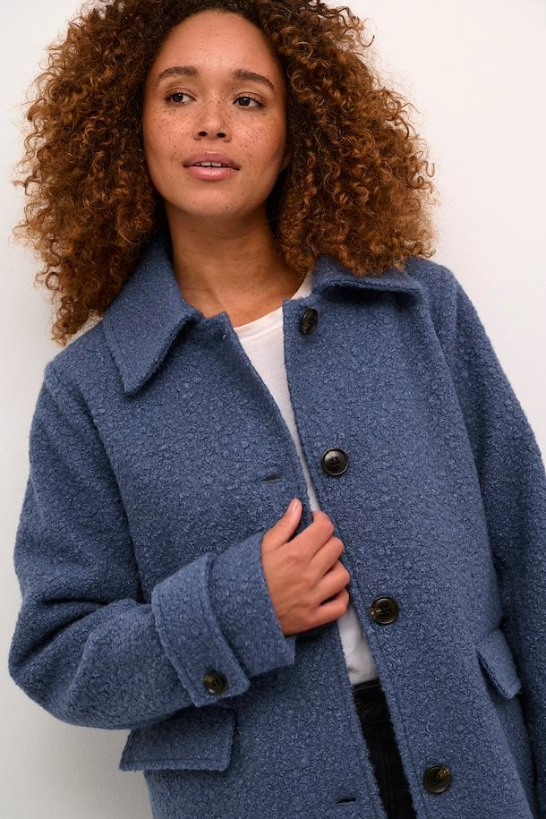 Kaffe Women’s KAannelise Coat in Blue Indigo