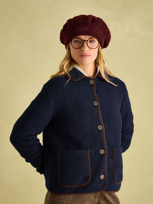 Joules Women’s Sadie Navy Button Down Fleece Jacket