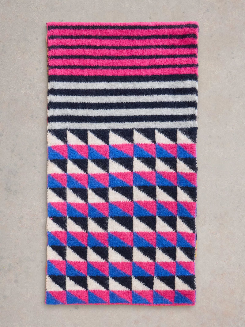 White Stuff Hotch Potch Knitted Snood in Pink Multi