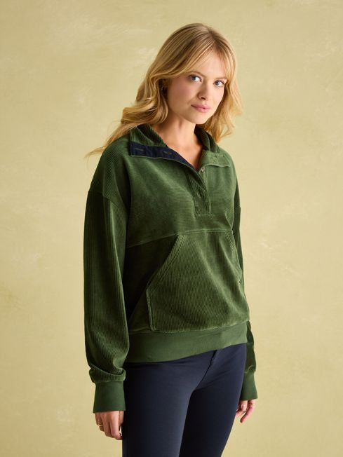 Joules Women’s Renee Green Corduroy Sweatshirt