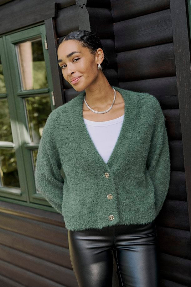 Kaffe Women’s KAvilma Cardigan in Green Topiary