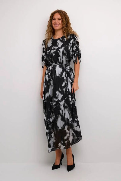 Kaffe Women’s KAlifa Maxi Dress - Black/Grey Blurry Graphic