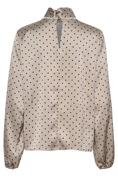 Kaffe Women’s KAdonna Blouse - Steeple Grey/Black Dot