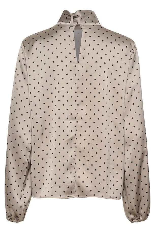 Kaffe Women’s KAdonna Blouse - Steeple Grey/Black Dot