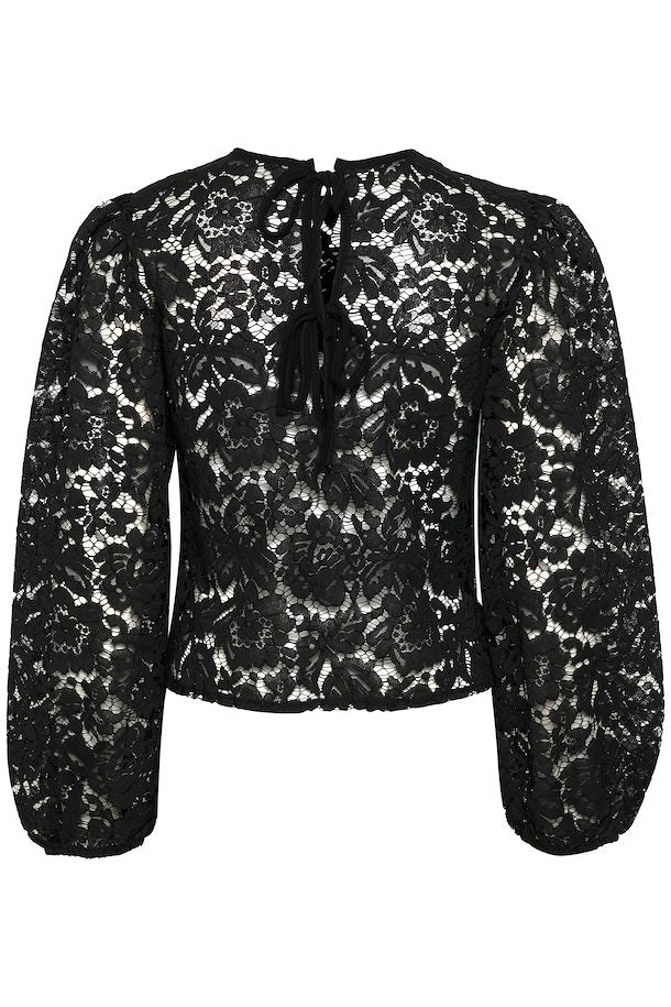 Kaffe Women’s Kanomi Lace Blouse in Black Deep