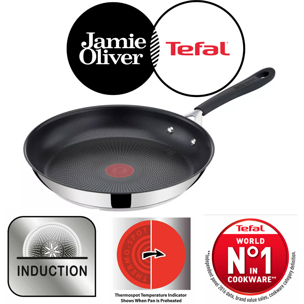 Tefal Jamie Oliver 28cm Frying Pan Stainless Steel Suitable All Hobs –  Jacksons of Saintfield