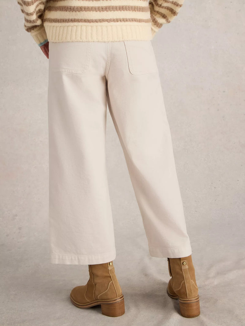 White Stuff Women’s Tia Wide Crop Leg Jean in Natural White