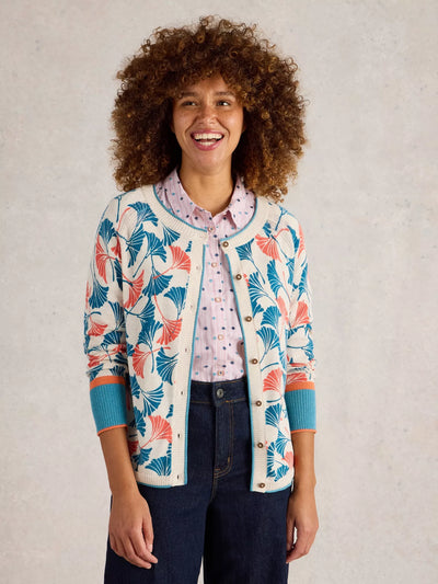 White Stuff Women’s Lulu Printed Cardigan in Natural Print