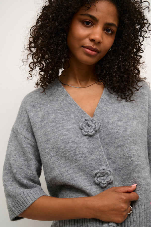 Kaffe Women’s KARosie Cardigan in Grey Melange