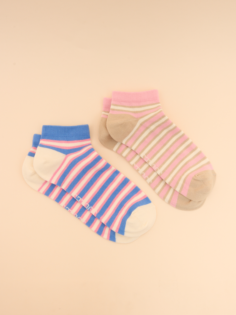 Joules Women’s Rilla 2 Pack Socks in Multi Stripe