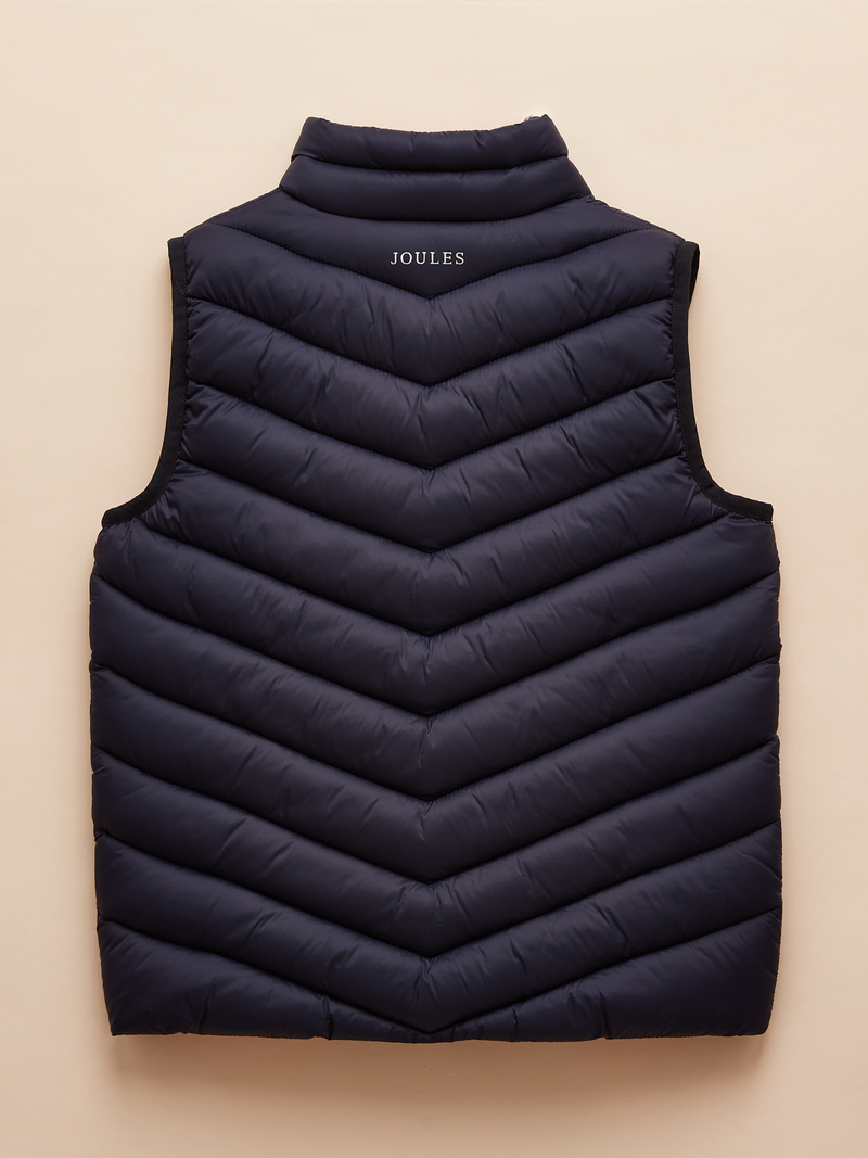 Joules Boy’s Crofton Showerproof Padded Gilet - Navy Blue