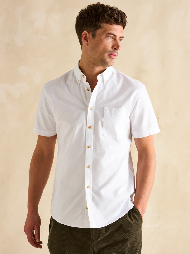 Joules Men’s Oxford White Short Sleeve Classic Fit Shirt