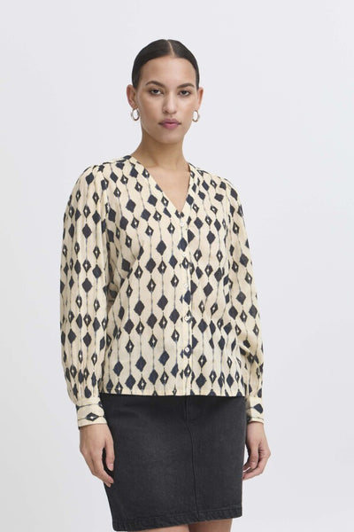 Ichi Women’s IHEMMERETTA Blouse in Total Eclipse, Emmetetta