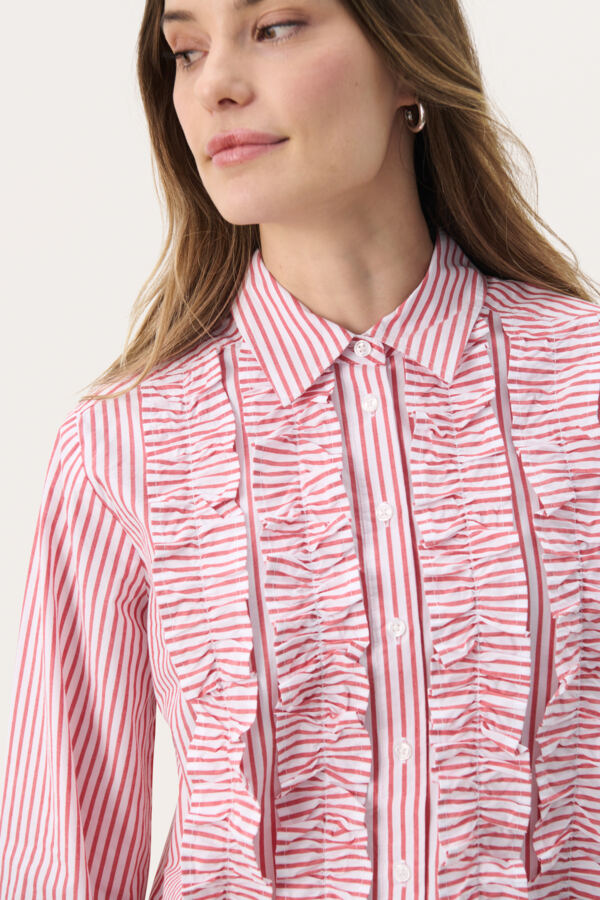 Part Two Women’s Pranvera Shirt in Mars Red Stripe, PranverPW