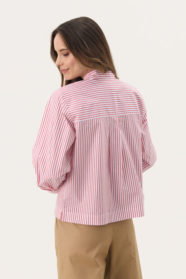 Part Two Women’s Pranvera Shirt in Mars Red Stripe, PranverPW