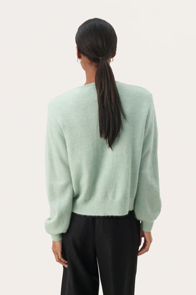 Part Two Women’s NINELL Cardigan in Cameo Green