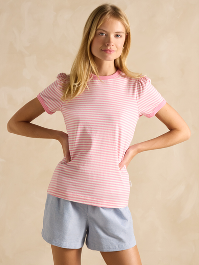 Joules Women’s Erin Pink Stripe T-Shirt