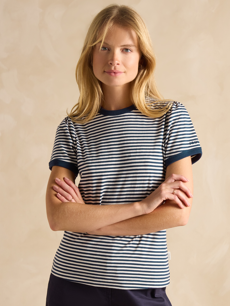 Joules Women’s Erin Navy Short Sleeve Striped T-Shirt