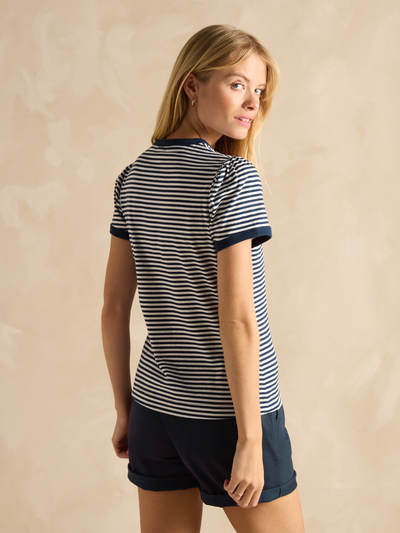 Joules Women’s Erin Navy Short Sleeve Striped T-Shirt