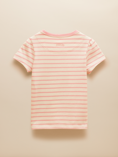 Joules Girls Astra Pink Applique Cotton T-Shirt