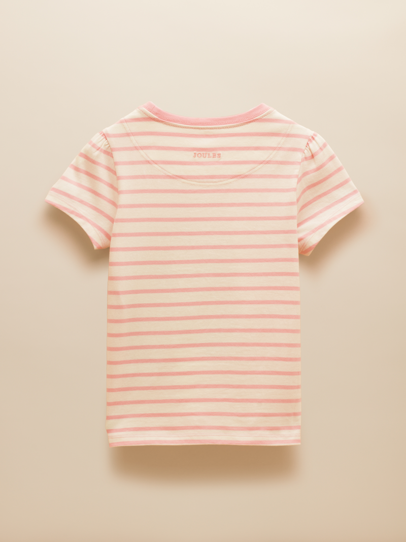 Joules Girls Astra Pink Applique Cotton T-Shirt