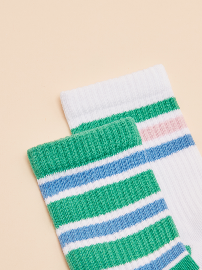 Joules Kids' Volley Green & Blue Pack of Two Tennis Socks