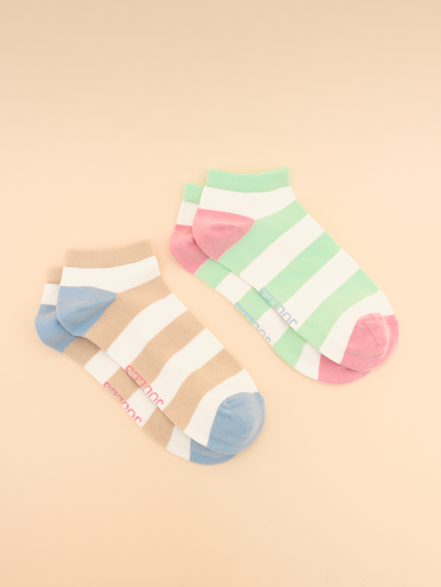 Joules Rilla Cream/Blue Pack of Two Trainer Socks