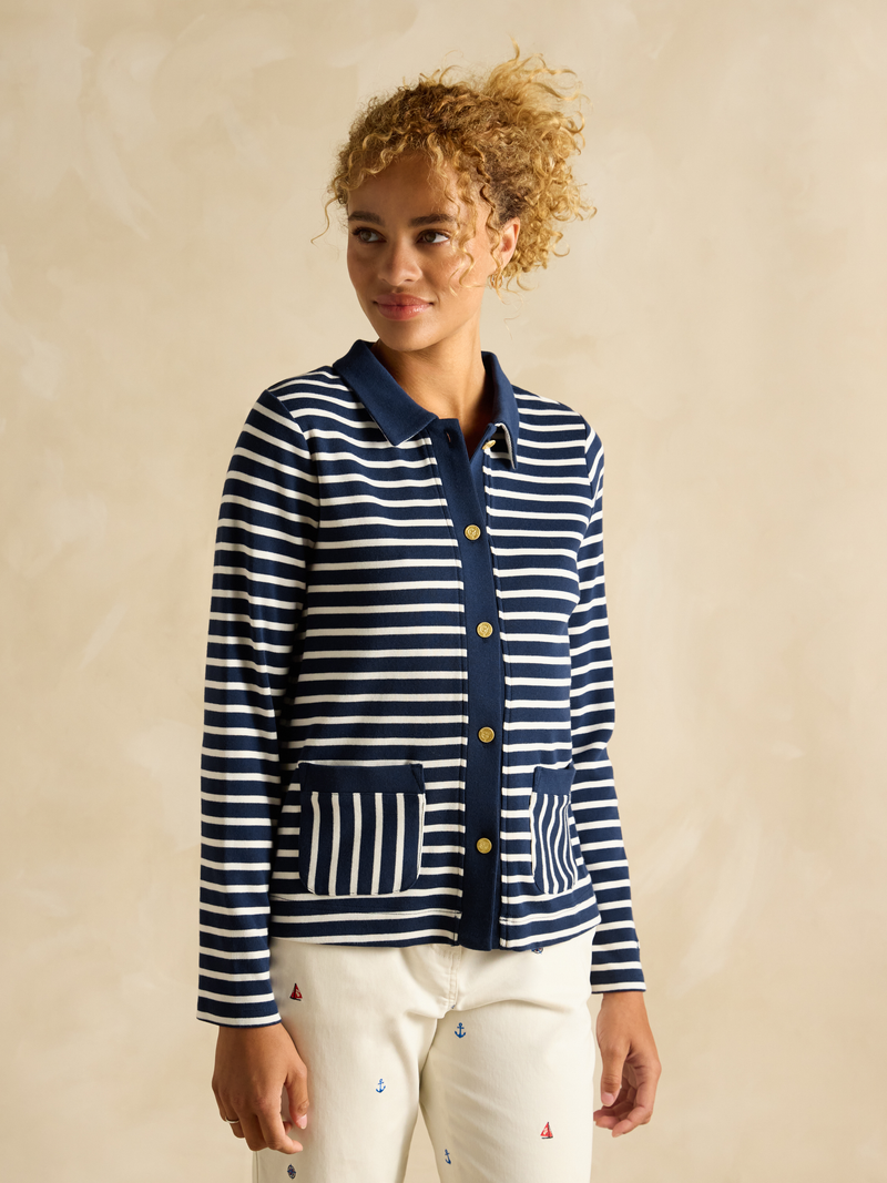 Joules Women’s Harbour Navy Jersey Cardigan