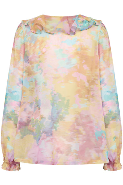 Culture Women’s CUkula Blouse in Yellow/Pink Abstract, Kula