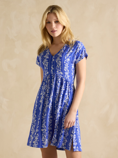 Joules Women’s Short Nia Blue Floral Dress