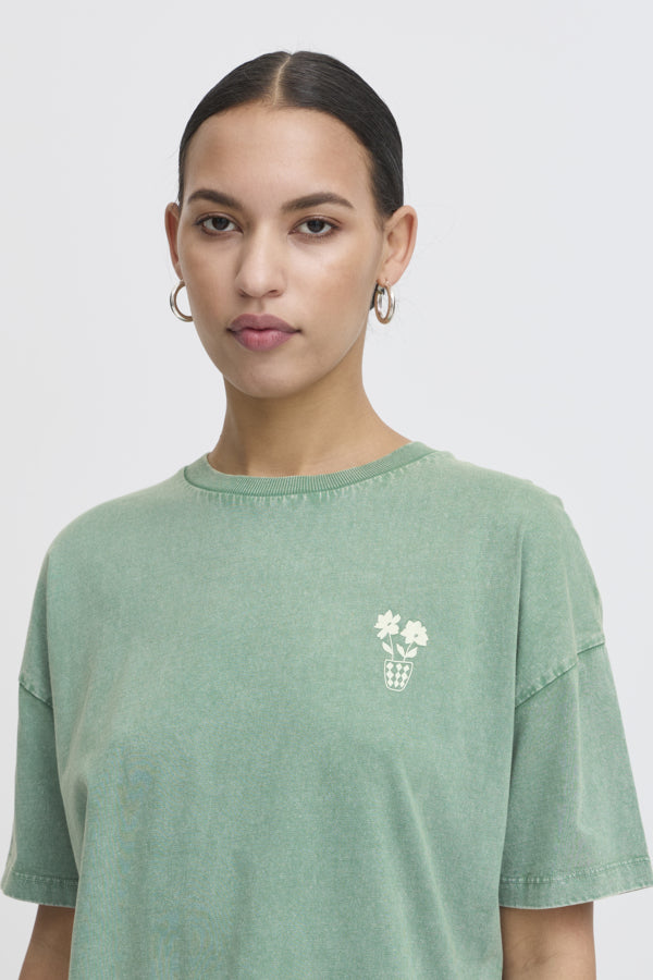 Ichi Women’s Ihnabino T-Shirt in Pine Green