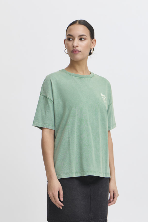 Ichi Women’s Ihnabino T-Shirt in Pine Green