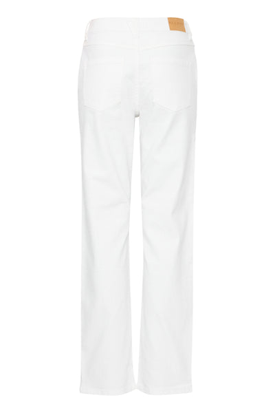 Pulz Jeans Women’s PZkatka High Waisted Jeans Straight Leg in White Denim