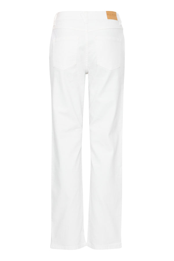 Pulz Jeans Women’s PZkatka High Waisted Jeans Straight Leg in White Denim