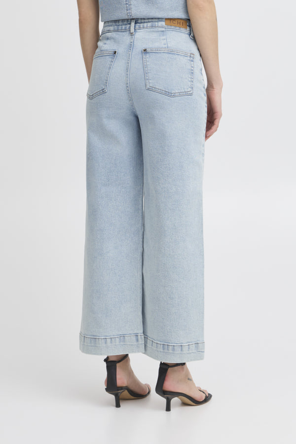 Ichi Women’s IHARMIOS High Waisted Pants in Light Blue Washed