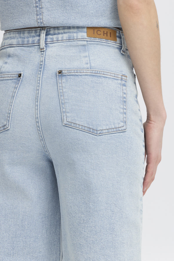 Ichi Women’s IHARMIOS High Waisted Pants in Light Blue Washed
