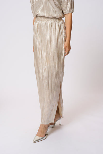 Kaffe Women’s KAgalexi Skirt in Silver Metal / Feather Gray