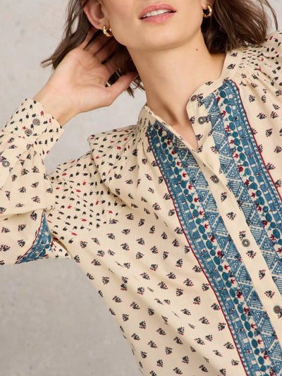 White Stuff Women’s Ari Embroidered Shirt in Ivory MLT