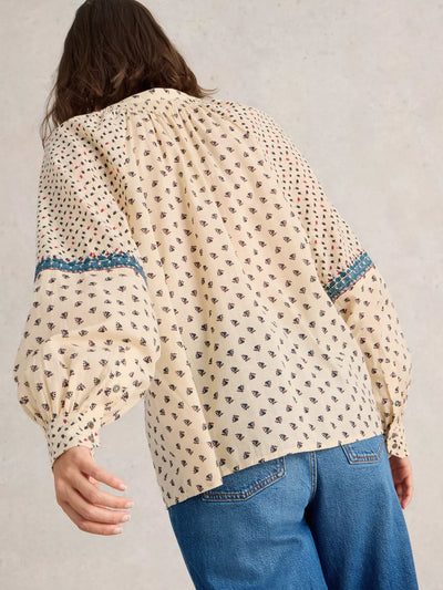 White Stuff Women’s Ari Embroidered Shirt in Ivory MLT