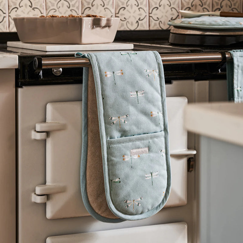 Sophie Allport Watercolour Dragonfly Double Oven Glove