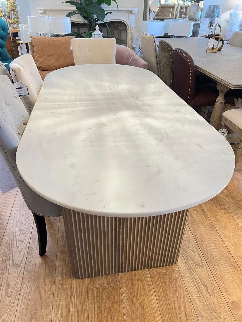 San Marino Marble Top Oval Dining Table