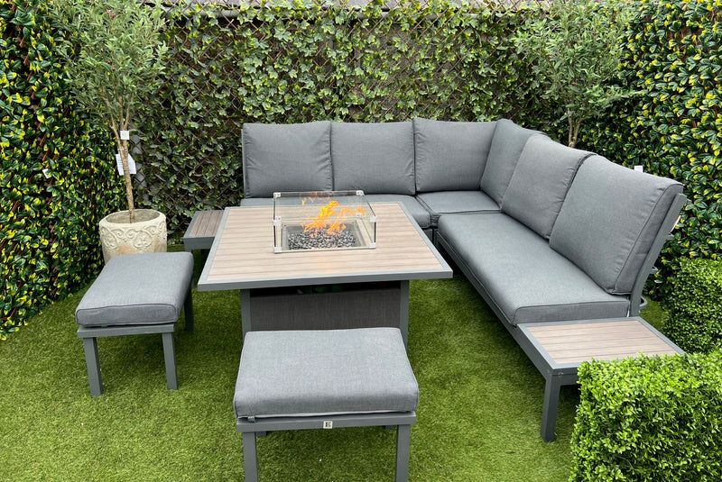 Miami Deluxe Modular Corner Set With Firepit Table