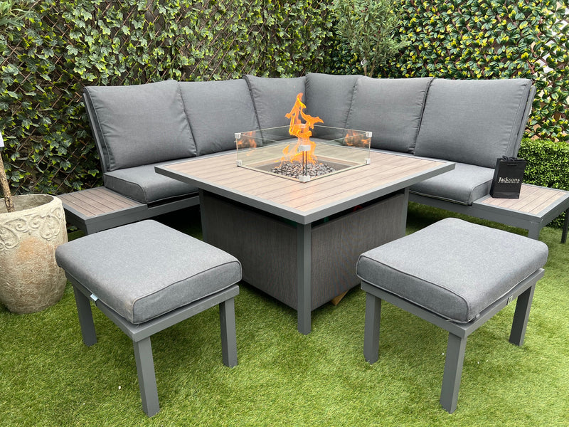 Miami Deluxe Modular Corner Set With Firepit Table