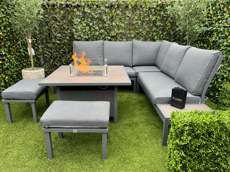 Miami Deluxe Modular Corner Set With Firepit Table