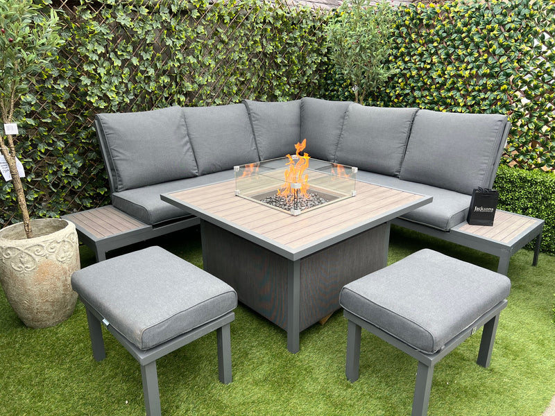 Miami Deluxe Modular Corner Set With Firepit Table