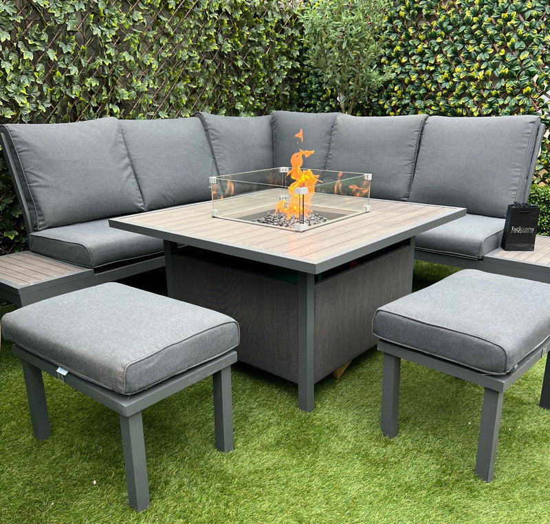 Miami Deluxe Modular Corner Set With Firepit Table